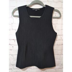 ALEXANDER WANG Black Ribbed Sweater Knit Sleeveless Top Size L Designer Women